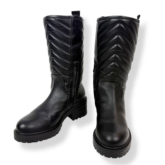 New Italian MARC ELLIS black leather motorcycle platform combat boots - Picture 15 of 16